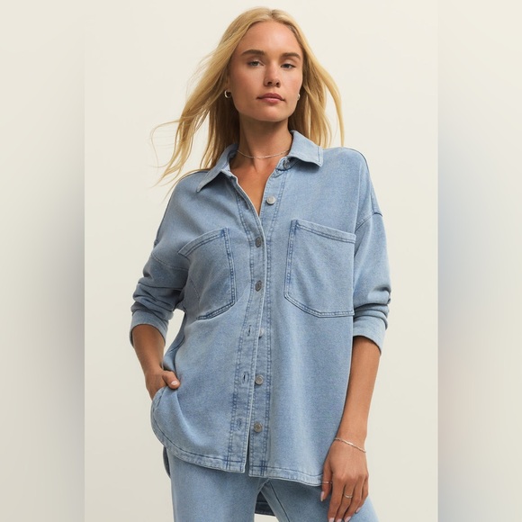 Z Supply Women's Blue and Grey Top - Picture 2 of 6